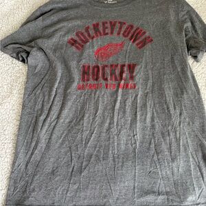 Fanatics Gray Detroit Red Wings Hockeytown Short Sleeve Tee with Red Logo